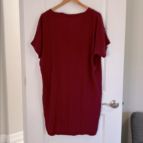 Madewell Dress Burgundy Size Medium - Picture 8 of 13